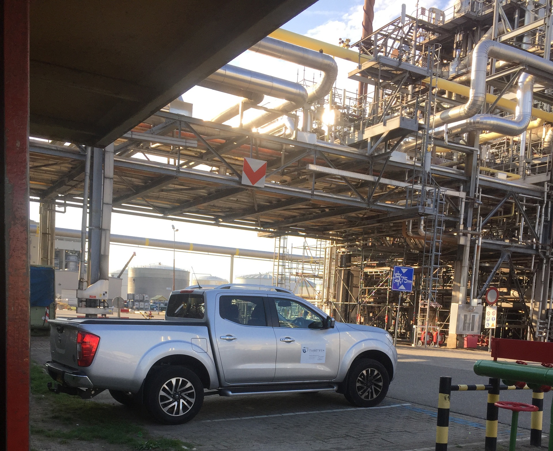 work truck in an industrial setting